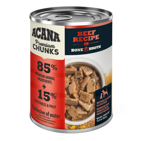 Acana Premium Chunks Beef Recipe in Bone Broth, 363 gr