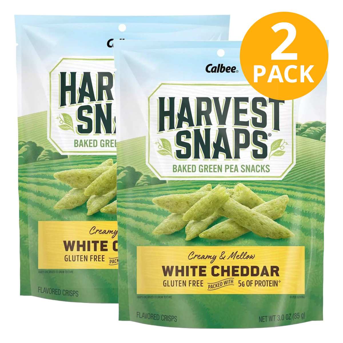 Harvest Snaps Green Pea White Cheddar, 3 OZ (Pack de 2) 1 Harvest Snaps Green Pea White Cheddar, 3 OZ (Pack de 2)