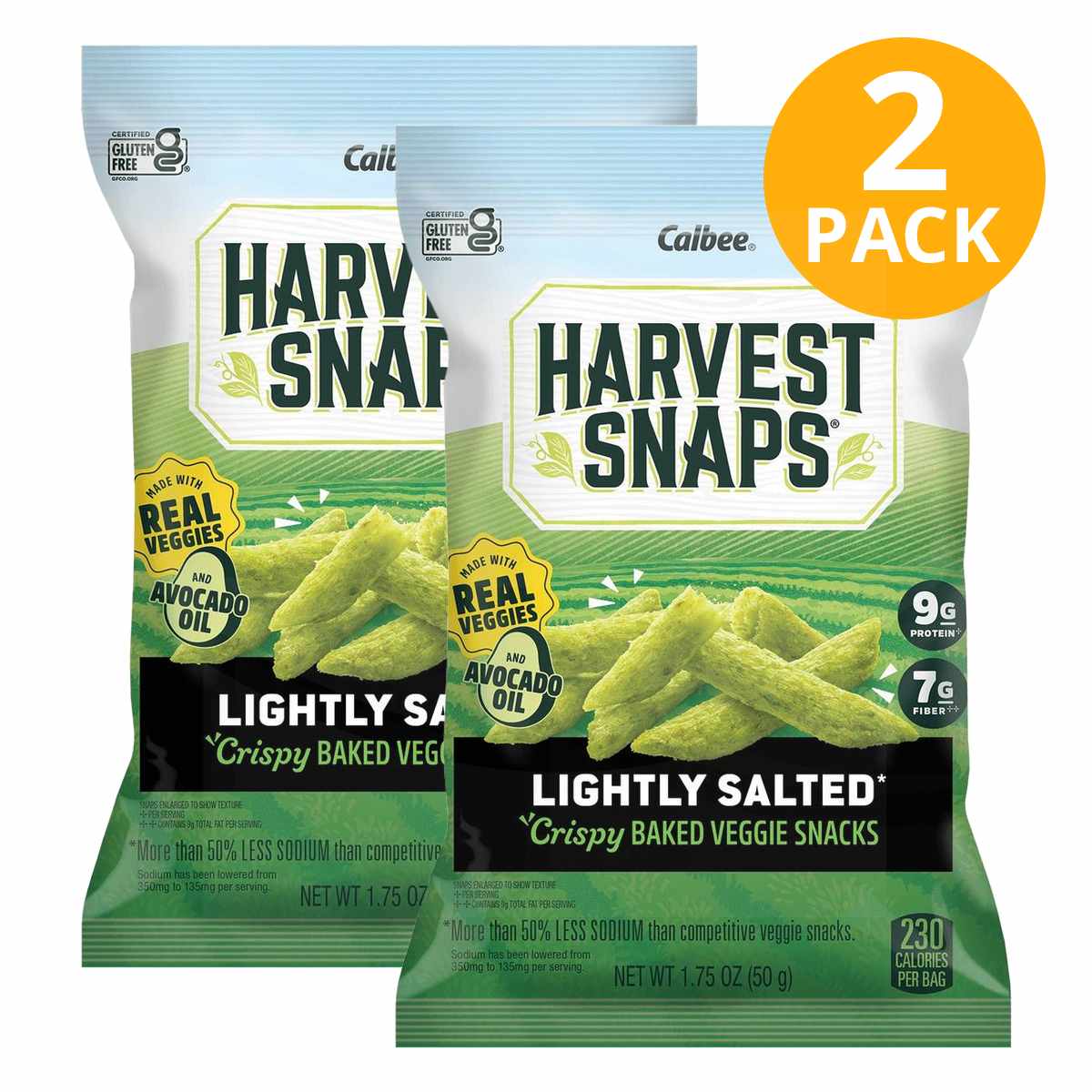 Harvest Snaps Green Pea Lightly Salted, 1 Harvest Snaps Green Pea Lightly Salted, 1.75 OZ (Pack de 2)