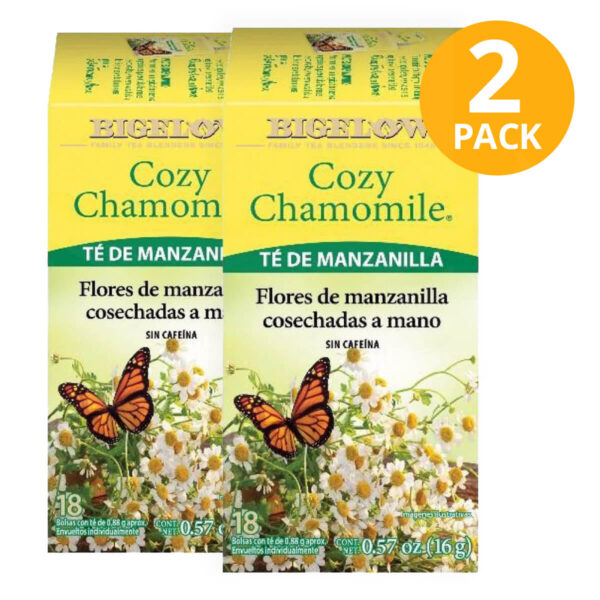 Té Bigelow Manzanilla, Cozy Chamomile, 36 Sobres (Pack de 2 x 18)