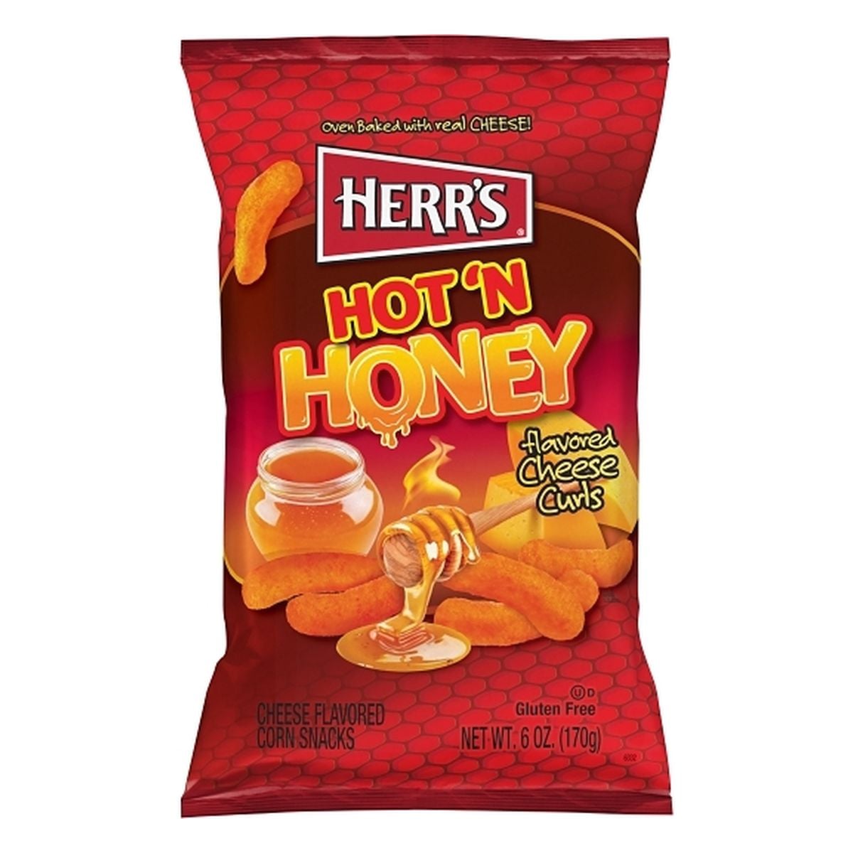 Herr's, Hot 'n Honey Cheese Curls, 6 OZ 1 Herr's, Hot 'n Honey Cheese Curls, 6 OZ