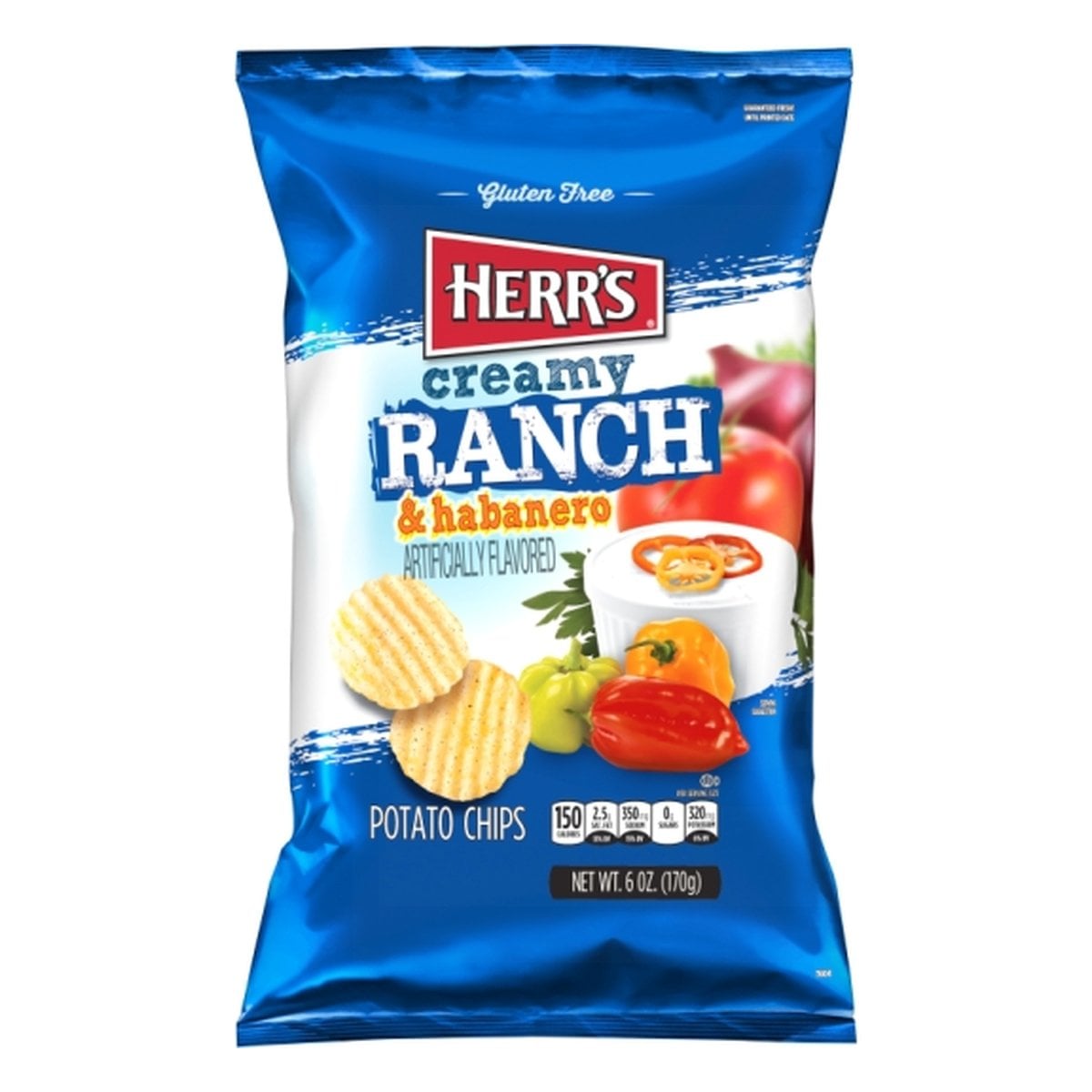 Herr's, Creamy Ranch Habanero Chips, 6 OZ 1 Herr's, Creamy Ranch Habanero Chips, 6 OZ