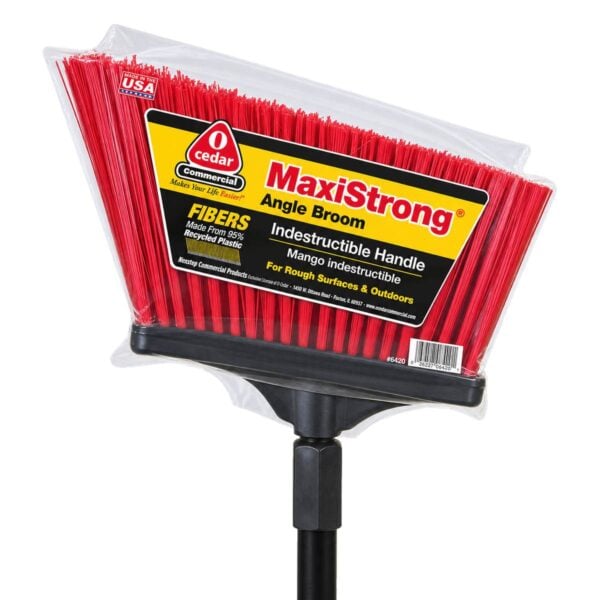 Escoba MaxiStrong Angular con Mango de Acero, O-Cedar Commercial