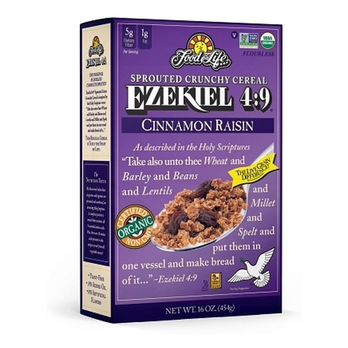 Food For Life Ezekiel 4:9, Cereal Cinnamon Raisin, 16 OZ 1 Food For Life Ezekiel 4:9, Cereal Cinnamon Raisin, 16 OZ