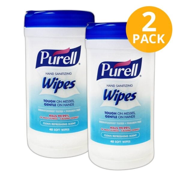 Purell, Toallitas Desinfectantes para Manos, 40 Unidades (Pack de 2)