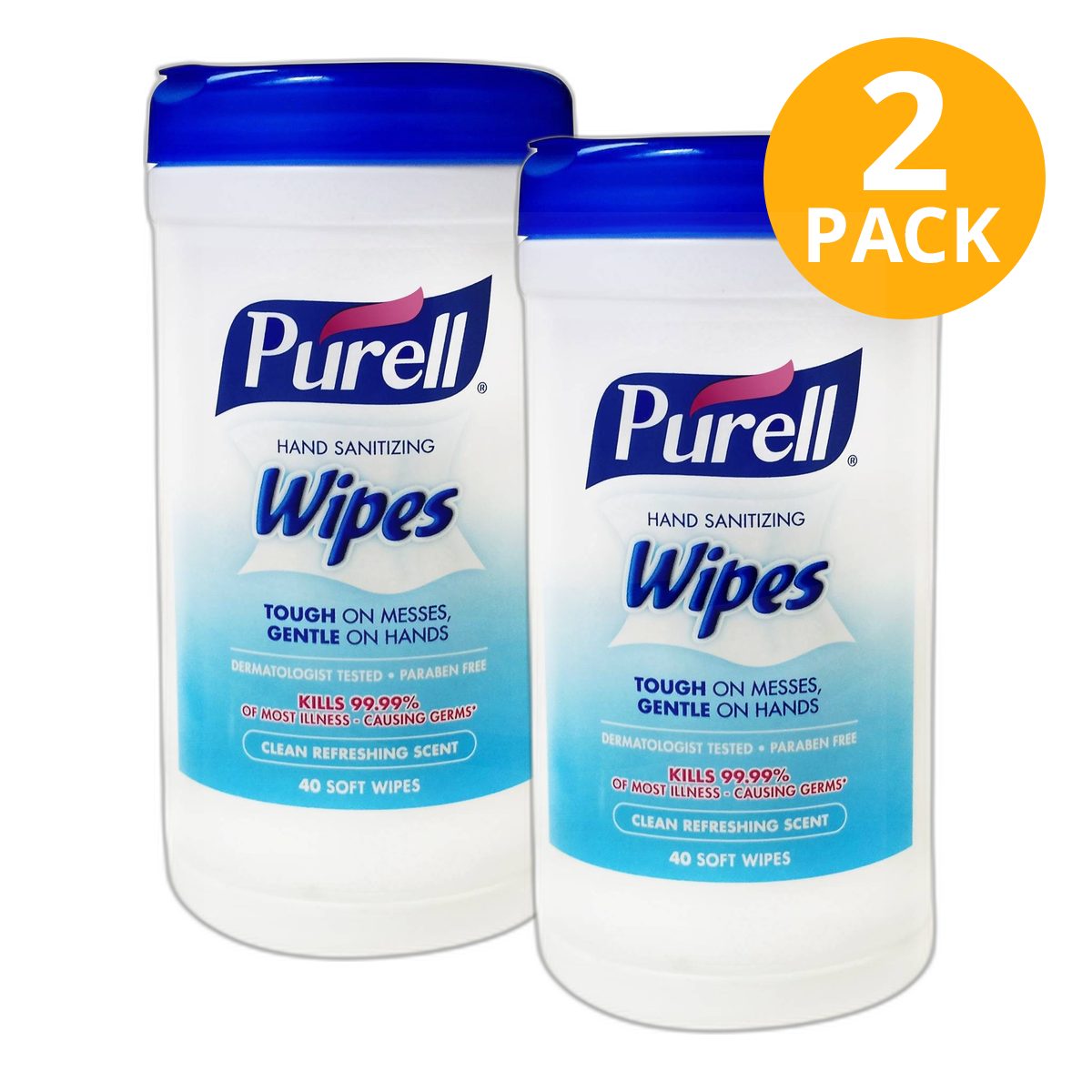 Purell, Toallitas Desinfectantes para Manos, 40 Unidades (Pack de 2)