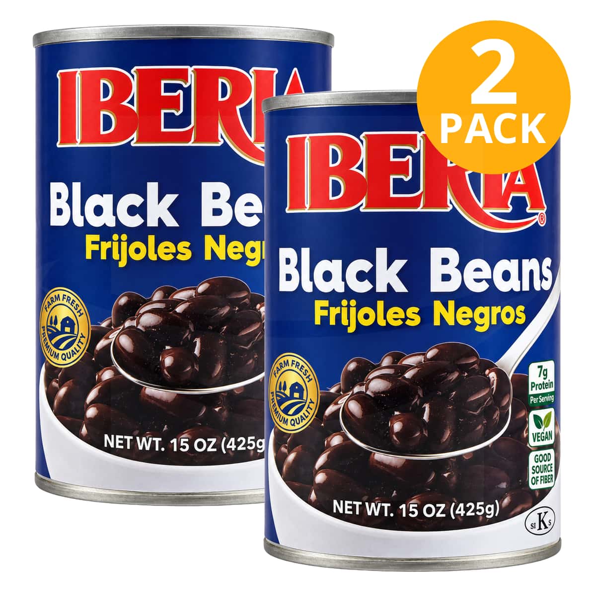 075669102204b Iberia Frijoles Negros, 15.5 OZ (Pack de 2) - Imagen 1