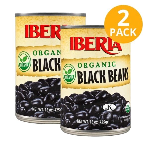 Iberia Frijoles Negros Orgánicos, 15.5 OZ (Pack de 2)