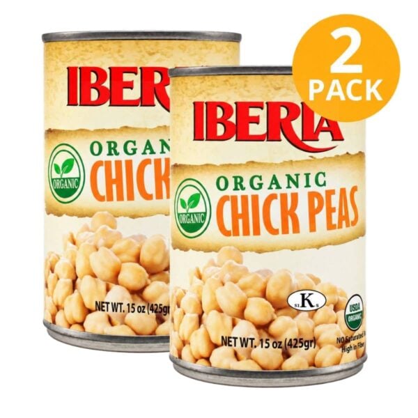 Iberia Garbanzos Orgánicos, 15.5 OZ (Pack de 2)