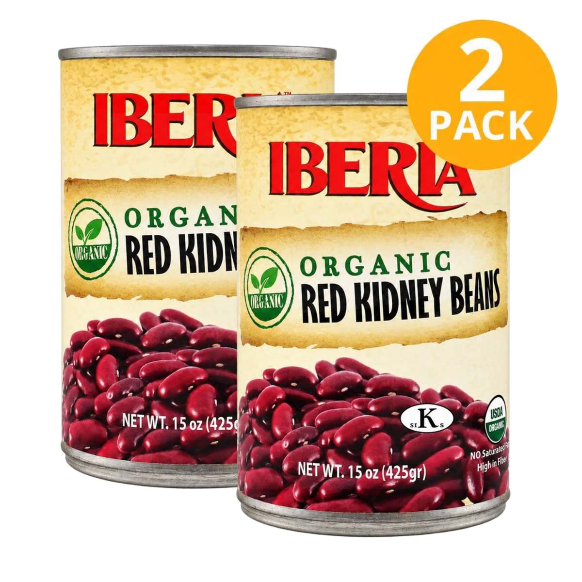 075669102655 Iberia Frijoles Colorados Orgánicos, 15.5 OZ (Pack de 2) - Imagen 1