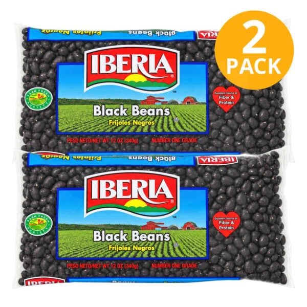 Iberia Frijoles Negros Secos, 12 OZ (Pack de 2)