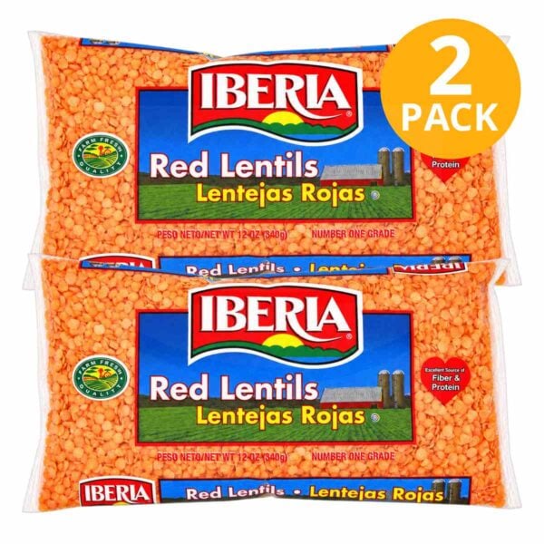 Iberia Lentejas Rojas, 12 OZ (Pack de 2)