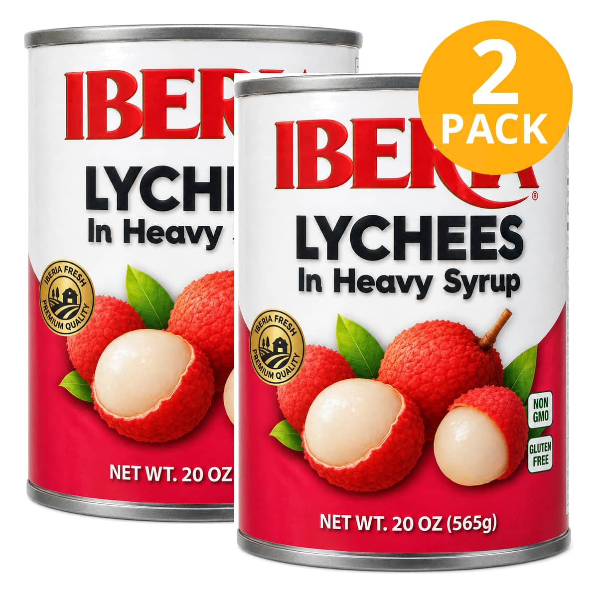 075669116621b Iberia Lychees in Heavy Syrup, 20 OZ (Pack de 2) - Imagen 1
