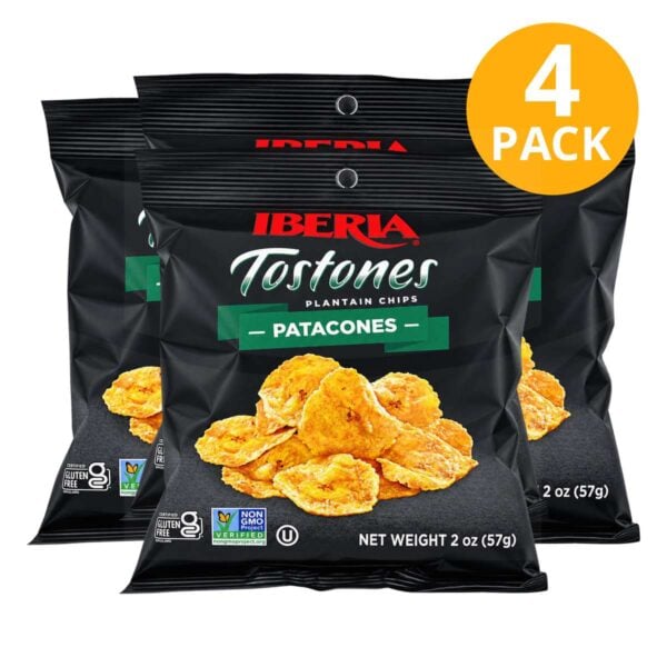 Iberia Tostones de Plátano (Patacones), 2 OZ (Pack de 4)