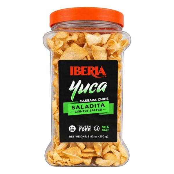 Iberia Chips de Yuca Saladitas en Frasco, 8.8 OZ