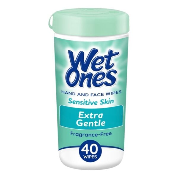 Wet Ones Sensitive Skin, Toallitas para Manos y Cara, 40 Unidades