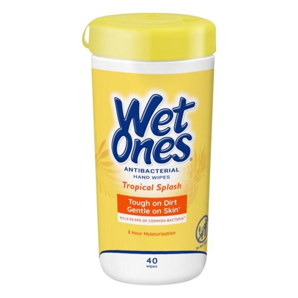 Wet Ones Antibacterial, Toallitas para Manos, Tropical Splash, 40 Unidades