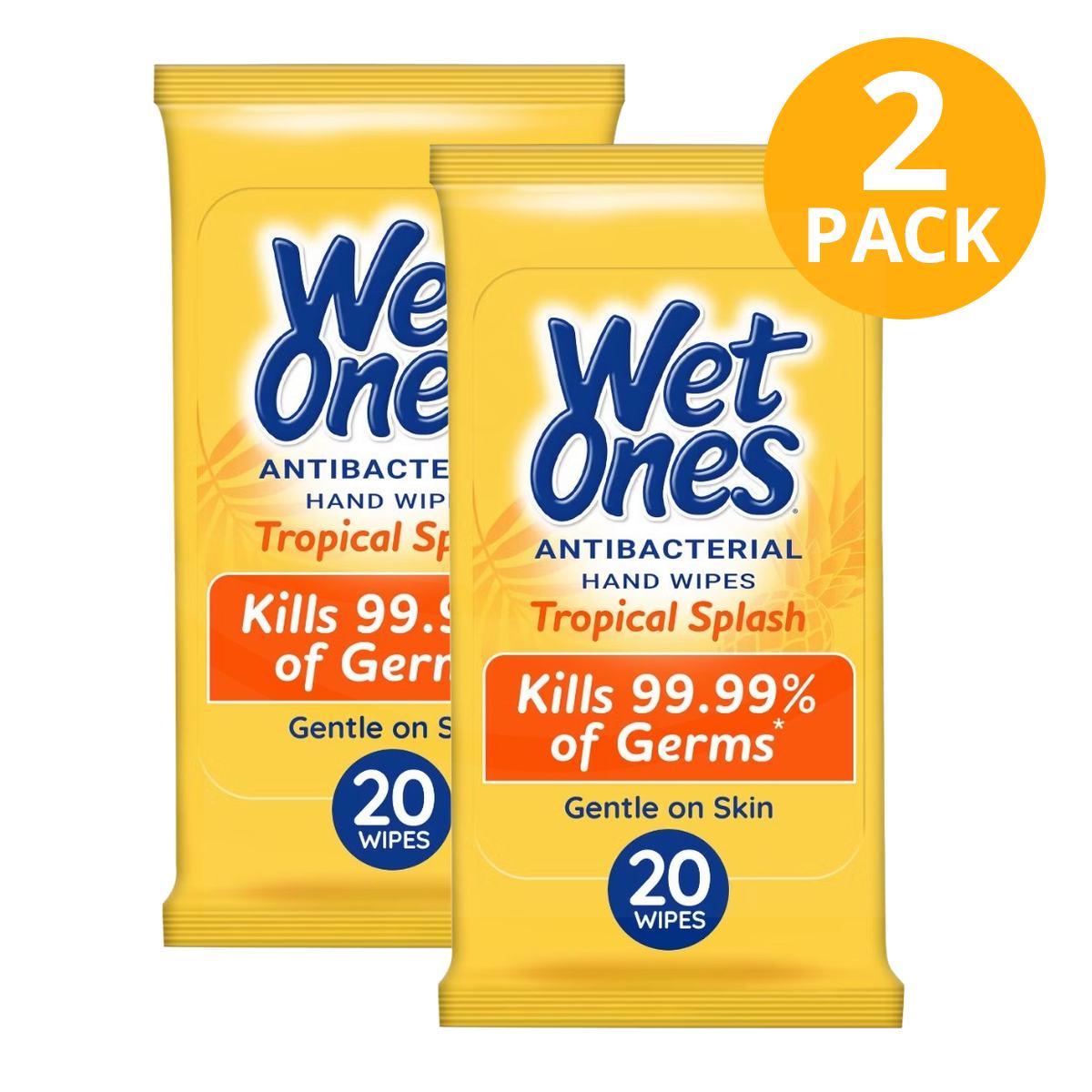 Wet Ones Antibacterial, Toallitas para Manos, Tropical Splash, Travel Pack, 20 Unidades (Pack de 2) 1 Wet Ones Antibacterial, Toallitas para Manos, Tropical Splash, Travel Pack, 20 Unidades (Pack de 2)