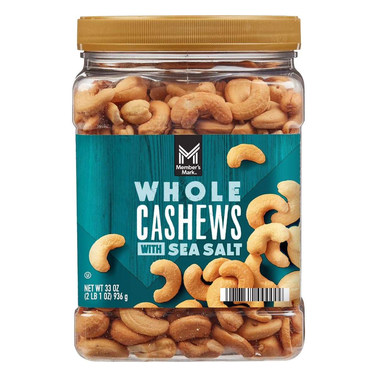 Cashews Whole with Sea Salt Member's Mark, 33 OZ 1 Cashews Whole with Sea Salt Member's Mark, 33 OZ