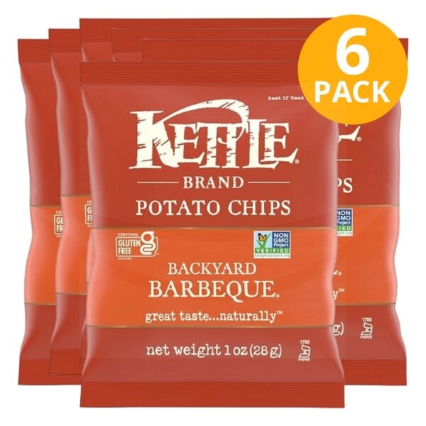 Kettle Brand Backyard BBQ, Potato Chips, 1 OZ (Pack de 6)