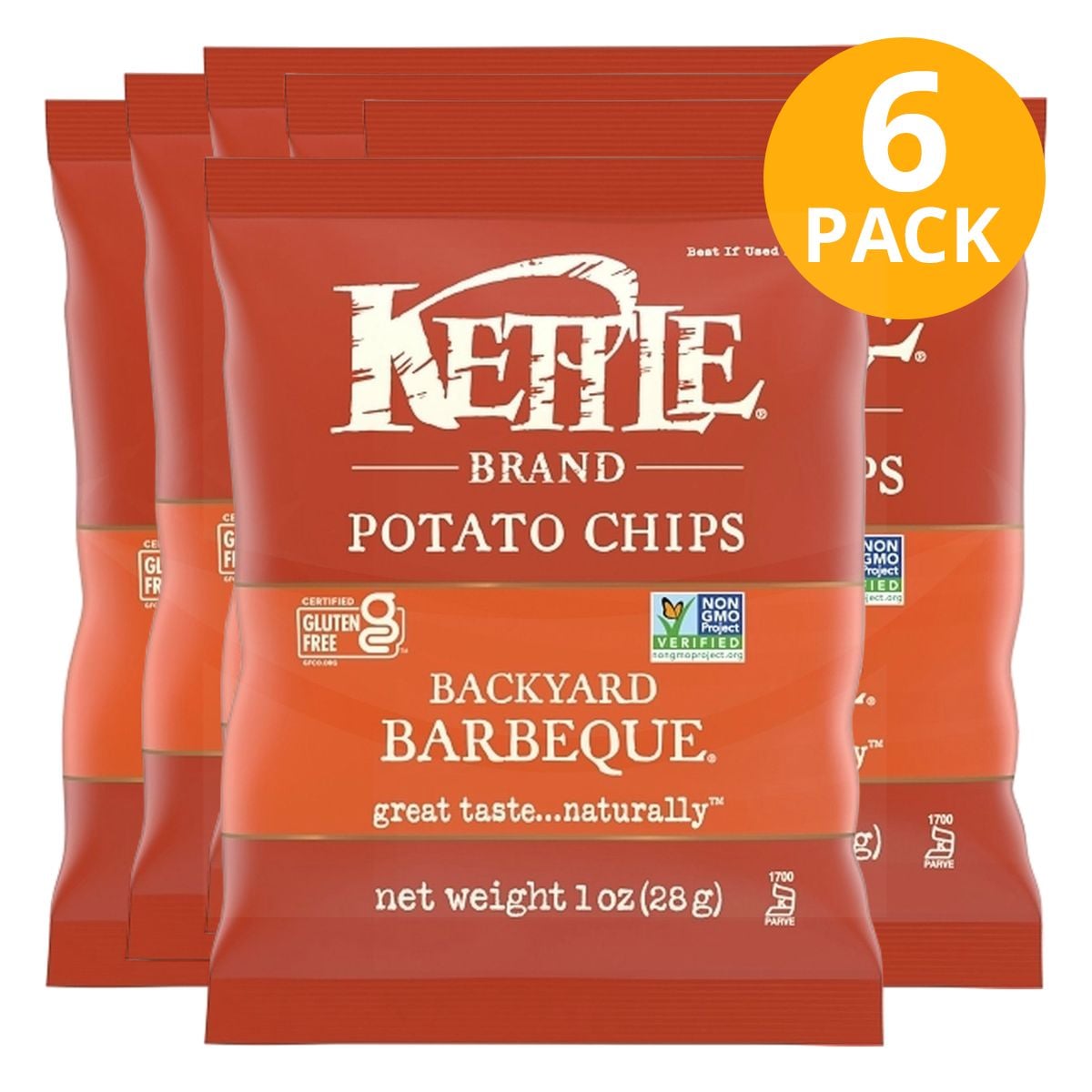 Kettle Brand Backyard BBQ, Potato Chips, 1 OZ (Pack de 6) 1 Kettle Brand Backyard BBQ, Potato Chips, 1 OZ (Pack de 6)