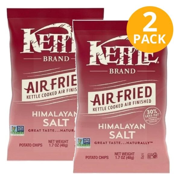Kettle Brand Air Fried Himalayan Salt, Potato Chips, 1.7 OZ (Pack de 2)