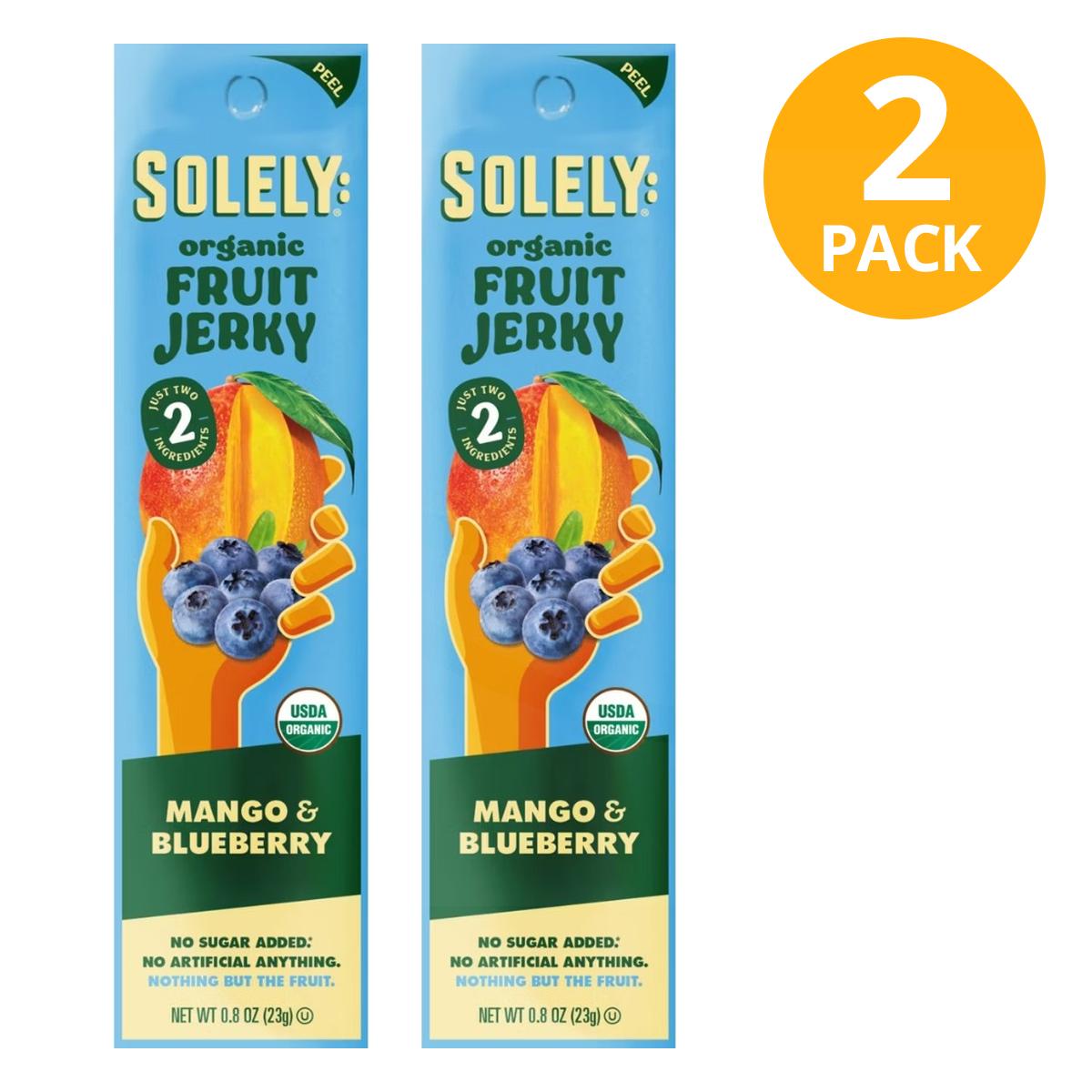 Solely Organic Mango & Blueberry Fruit Jerky 0 Solely Organic Mango & Blueberry Fruit Jerky 0.8 OZ (Pack de 2)