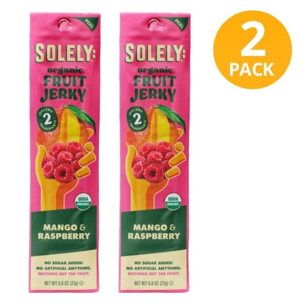 Solely Organic Mango & Raspberry Fruit Jerky 0.8 OZ (Pack de 2)