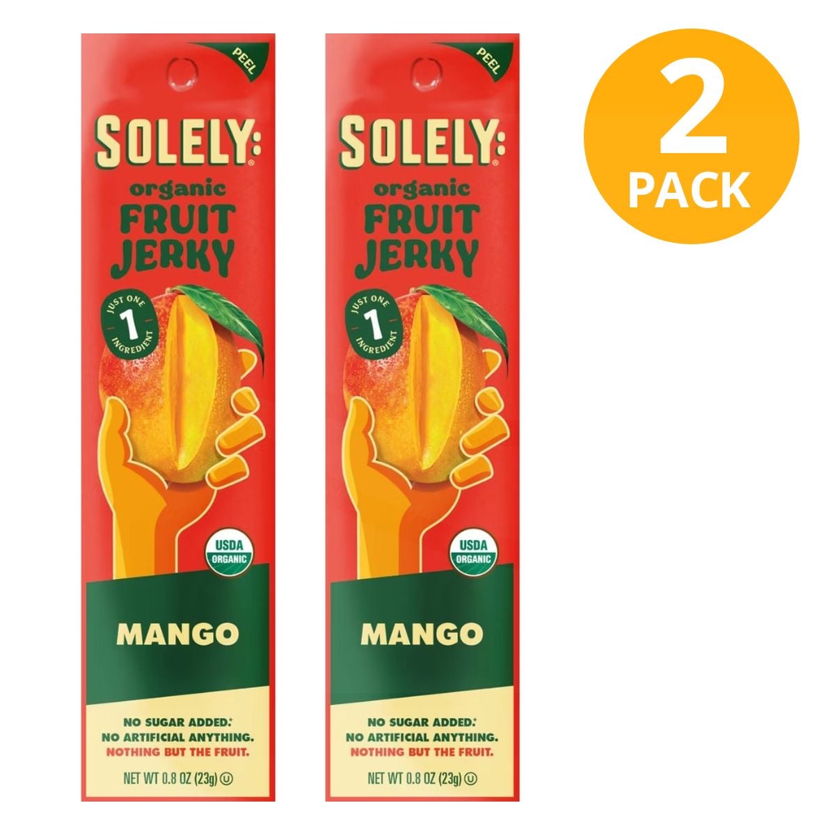 Solely Organic Mango Fruit Jerky 0 Solely Organic Mango Fruit Jerky 0.8 OZ (Pack de 2)