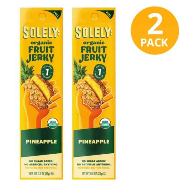 Solely Organic Pineapple Fruit Jerky 0.8 OZ (Pack de 2)