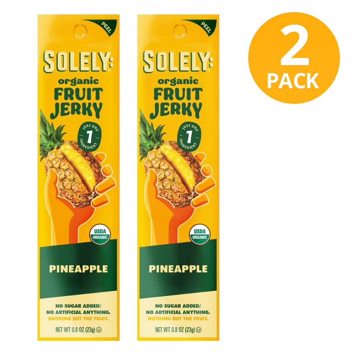 Solely Organic Pineapple Fruit Jerky 0 Solely Organic Pineapple Fruit Jerky 0.8 OZ (Pack de 2)