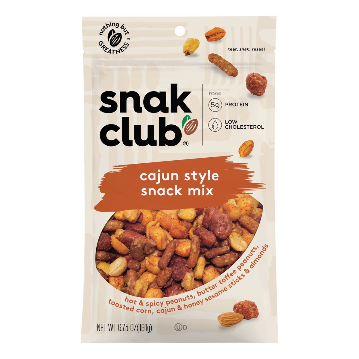 Snak Club Cajun Style Snack Mix, 6 Snak Club Cajun Style Snack Mix, 6.75 OZ