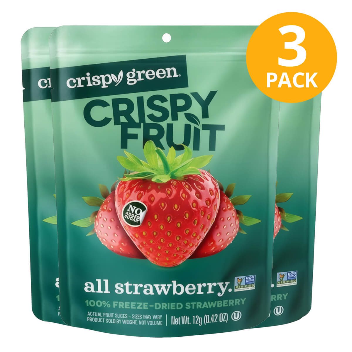 185255000521 Crispy Fruit All Strawberry, Freeze-Dried, 12 gr (Pack de 3) - Imagen 1
