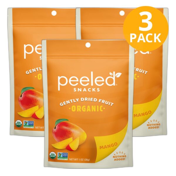 Peeled Snacks Dried Mango, Organic Gently, 1 OZ (Pack de 3)