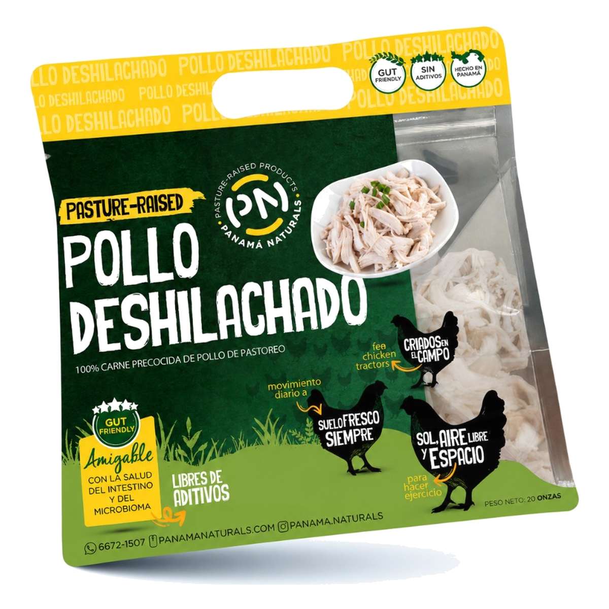 Pollo Deshilachado de Pastoreo, Panamá Naturals 20 OZ 1 Pollo Deshilachado de Pastoreo, Panamá Naturals 20 OZ