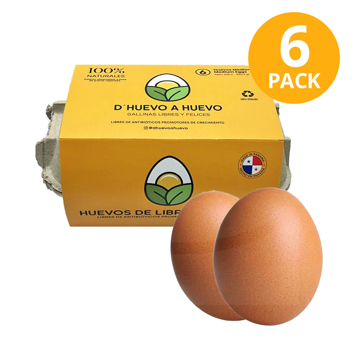 199284709140 Huevos de Libre Pastoreo, D’ Huevo a Huevo, 6 Unidades - Imagen 1