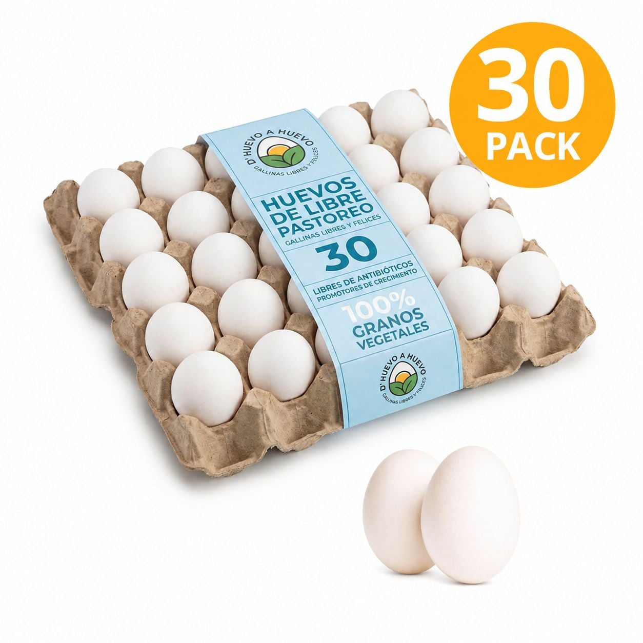 199874700809_chicos Huevos Blancos Pequeños de Libre Pastoreo, D’ Huevo a Huevo, 30 Unidades - Imagen 1