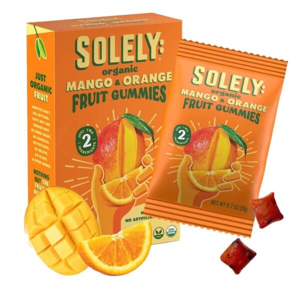 Solely Organic Mango & Orange Fruit Gummies 3.5 OZ (5 Pouches)