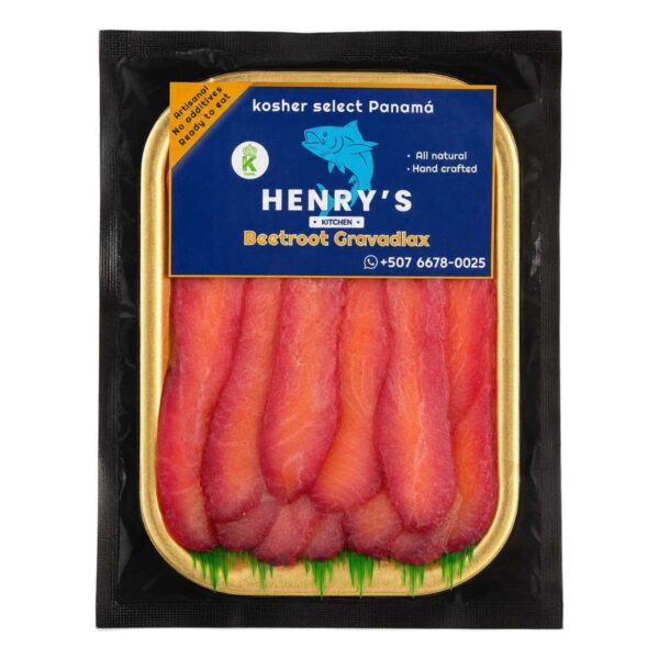 Henry's Beetroot Gravadlax, Salmón Curado 175 gr