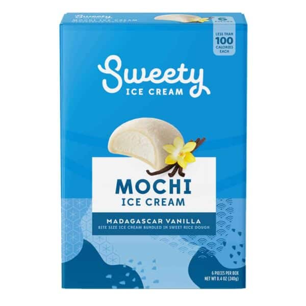 Sweety Ice Cream Mochi, Madagascar Vanilla, 6 Unidades