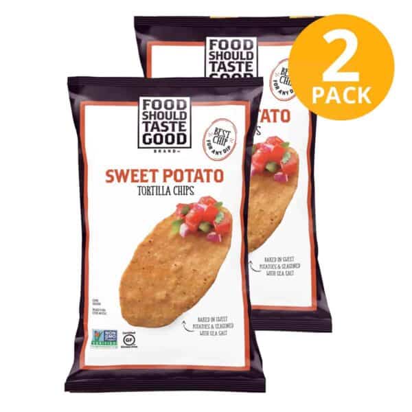 Sweet Potato Tortilla Chips, Food Should Taste Good, 5.5 OZ (Pack de 2)