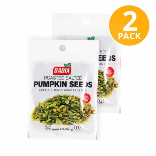 Badia, Pumpkin Seeds Pepitas Horneadas con Sal, 56.7 gr (Pack de 2)