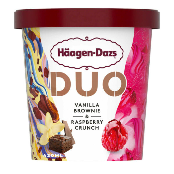 Häagen-Dazs, DUO Vanilla Brownie & Raspberry Crunch