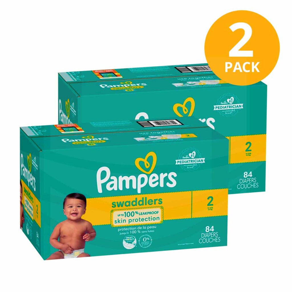 Pampers Swaddlers Talla 2, 84 Pañales (Pack de 2) - Superunico - El