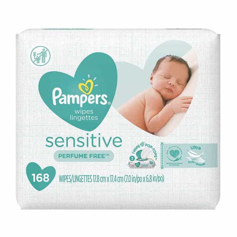 Pampers Sensitive Unscented, 168 Wipes (3x Empaques de 56) - Superunico
