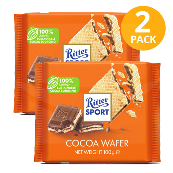 Ritter Sport Chocolate Cocoa Wafer, 100 gr (Pack de 2)