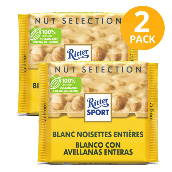 Ritter Sport Chocolate Blanco con Avellanas Enteras (100 gr)