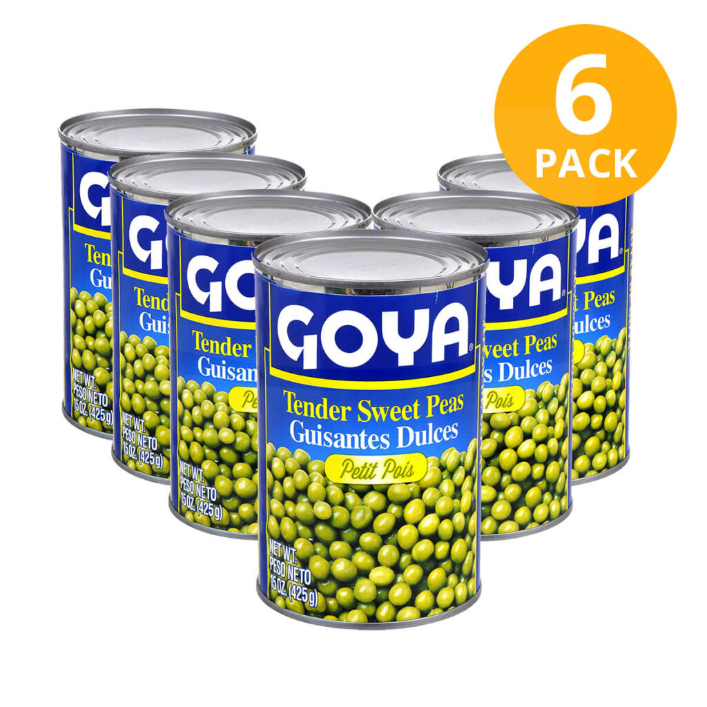 Goya Petit Pois (Sweet Peas) Guisantes Dulces, 15 OZ (Pack de 6