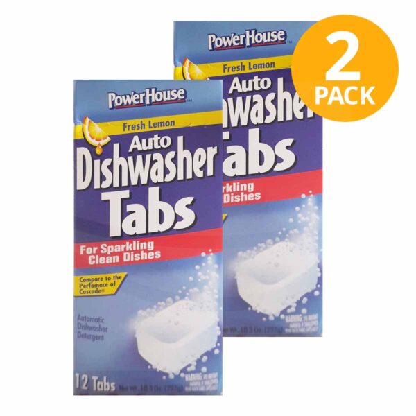 Tabletas Lavaplatos, Auto Dishwasher PowerHouse, 24 Tabs (Pack de 2 x 12)