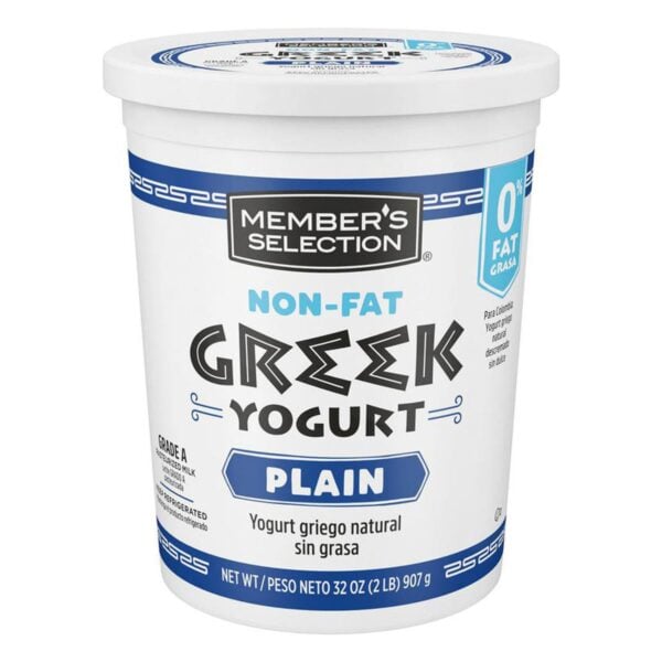 Yogurt Griego Natural Sin Grasa, Member's Selection 907 gr